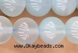 CBC810 15.5 inches 8mm round blue chalcedony gemstone beads