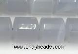 CBC825 15.5 inches 10*11mm tube blue chalcedony gemstone beads