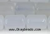 CBC829 15.5 inches 10*14mm tube blue chalcedony gemstone beads