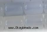 CBC830 15.5 inches 10*14mm tube blue chalcedony gemstone beads