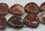 CBD01 15.5 inches 20*20mm heart brecciated jasper gemstone beads