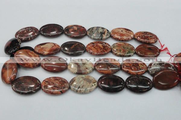 CBD04 15.5 inches 22*30mm oval brecciated jasper gemstone beads