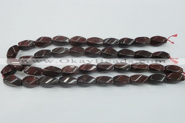 CBD12 15.5 inches 10*20mm twisted rice brecciated jasper gemstone beads