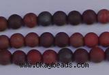 CBD360 15.5 inches 4mm round matte poppy jasper beads wholesale