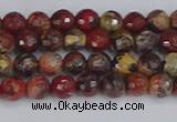 CBD368 15.5 inches 4mm faceted round brecciated jasper beads