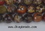 CBD370 15.5 inches 8mm faceted round brecciated jasper beads