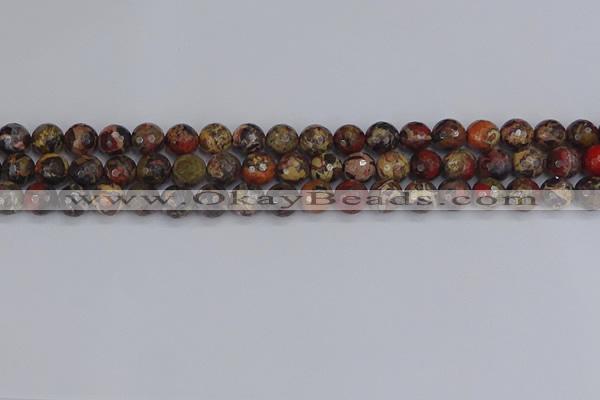 CBD370 15.5 inches 8mm faceted round brecciated jasper beads