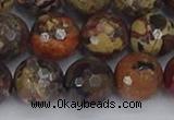 CBD372 15.5 inches 12mm faceted round brecciated jasper beads