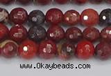 CBD376 15.5 inches 6mm faceted round poppy jasper beads