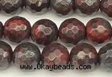 CBD390 15 inches 6mm faceted round brecciated jasper beads