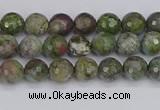 CBG100 15.5 inches 4mm faceted round bronze green gemstone beads