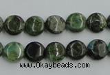 CBG12 15.5 inches 8mm flat round bronze green gemstone beads