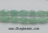 CBJ12 15.5 inches 6*10mm faceted rice jade beads wholesale