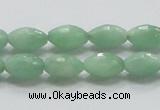 CBJ14 15.5 inches 8*12mm faceted rice jade beads wholesale