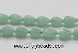 CBJ19 15.5 inches 6*10mm faceted teardrop jade beads wholesale