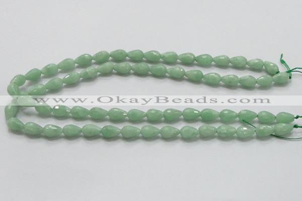 CBJ20 15.5 inches 8*12mm faceted teardrop jade beads wholesale