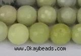 CBJ214 15.5 inches 12mm faceted round Australia butter jade beads