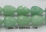 CBJ22 15.5 inches 12*16mm faceted teardrop jade beads wholesale