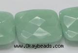 CBJ35 15.5 inches 30*30mm faceted square jade beads wholesale