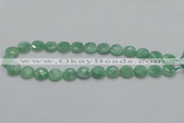 CBJ37 15.5 inches 15mm faceted flat round jade beads wholesale