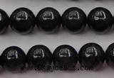 CBJ657 15.5 inches 8mm round black jade beads wholesale