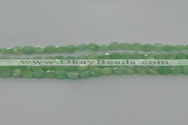 CBJ67 15.5 inches 6*8mm faceted oval jade gemstone beads