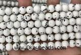 CBJ747 15.5 inches 8mm round dalmatian jade gemstone beads wholesale