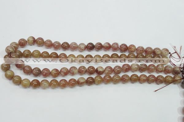 CBQ203 15.5 inches 10mm round strawberry quartz beads wholesale