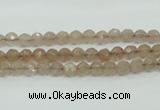 CBQ210 15.5 inches 4mm faceted round strawberry quartz beads