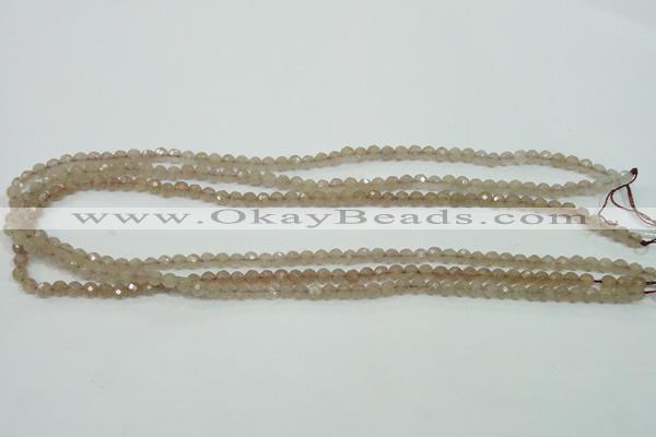 CBQ210 15.5 inches 4mm faceted round strawberry quartz beads