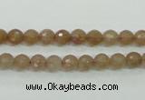 CBQ211 15.5 inches 6mm faceted round strawberry quartz beads