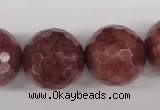 CBQ218 15.5 inches 20mm faceted round strawberry quartz beads