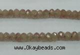 CBQ222 15.5 inches 4*6mm faceted rondelle strawberry quartz beads