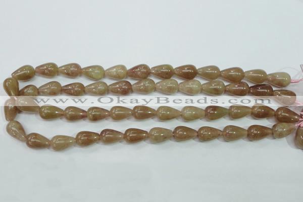 CBQ228 15.5 inches 10*16mm teardrop strawberry quartz beads