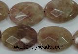 CBQ254 15.5 inches 18*25mm faceted oval strawberry quartz beads