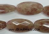 CBQ258 15.5 inches 15*30mm faceted marquise strawberry quartz beads