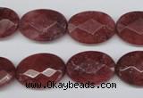 CBQ278 15.5 inches 13*18mm faceted oval strawberry quartz beads