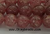 CBQ303 15.5 inches 10mm round natural strawberry quartz beads