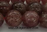 CBQ305 15.5 inches 14mm round natural strawberry quartz beads