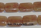 CBQ31 15.5 inches 13*18mm rectangle strawberry quartz beads