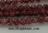 CBQ310 15.5 inches 4mm round natural strawberry quartz beads