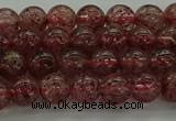 CBQ311 15.5 inches 6mm round natural strawberry quartz beads