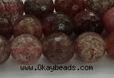 CBQ323 15.5 inches 10mm faceted round strawberry quartz beads