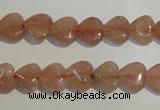 CBQ34 15.5 inches 10*10mm heart strawberry quartz beads wholesale