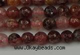 CBQ411 15.5 inches 6mm faceted round strawberry quartz beads