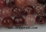 CBQ413 15.5 inches 10mm faceted round strawberry quartz beads