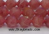 CBQ433 15.5 inches 10mm faceted nuggets strawberry quartz beads