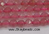 CBQ436 15.5 inches 6mm faceted nuggets strawberry quartz beads