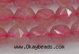 CBQ439 15.5 inches 12mm faceted nuggets strawberry quartz beads