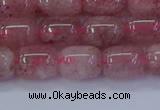 CBQ446 15.5 inches 10*12mm drum strawberry quartz beads